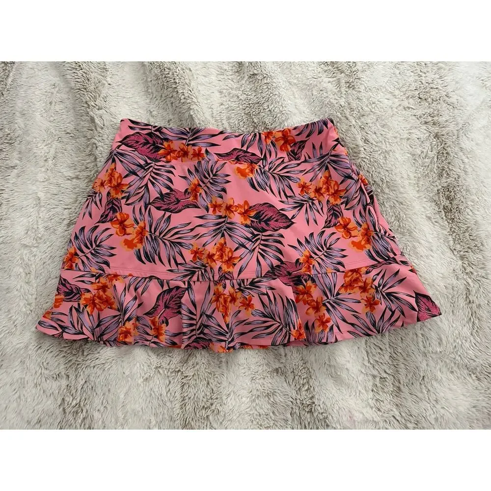 Tommy Bahama Women’s Golf Tennis Skort Size Large Stretch UPF 50 Pink Print - Picture 6 of 6